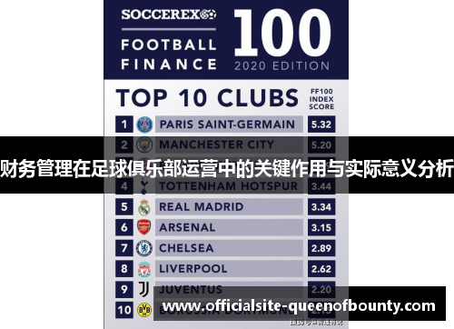财务管理在足球俱乐部运营中的关键作用与实际意义分析 财务管理在足球俱乐部运营中的关键作用与实际意义分析
